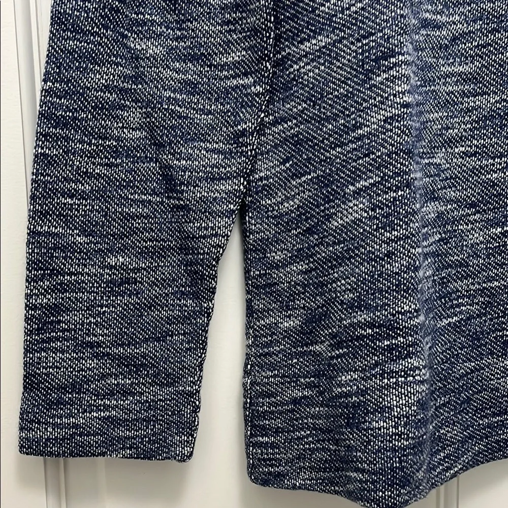 NWT J. Crew Blue and White Heathered Knit Sweater with Embellishments - Sz Small